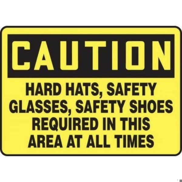 Accuform OSHA CAUTION Safety Sign HARD HATS, MPPE690VP MPPE690VP - main